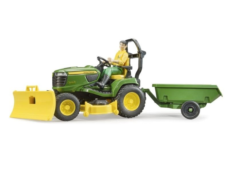 Bruder 62104 - bworld Záhradný traktor John Deere s vozíkom a figúrkou - foto 2