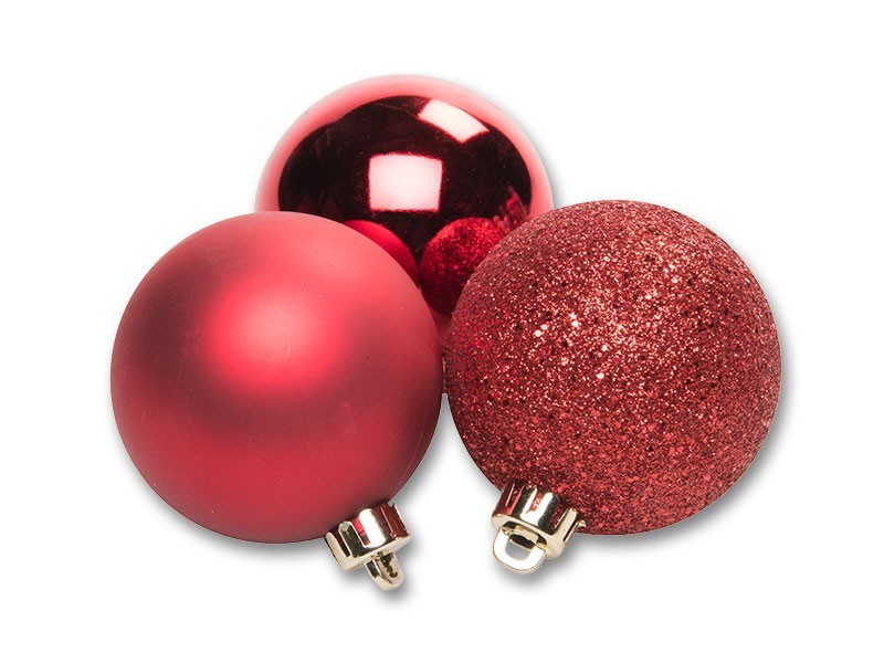 Vianočné gule Ø6cm červená, 12ks - foto 2