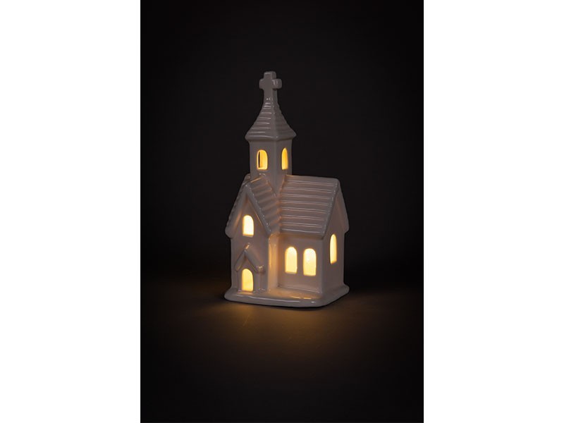 Keramický kostelík LED 2,8x7,8x19,2cm - foto 4