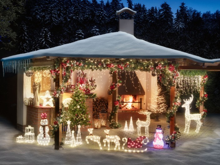 LED vetvičkový strom, 150cm, čierný, vonkajší - foto 10
