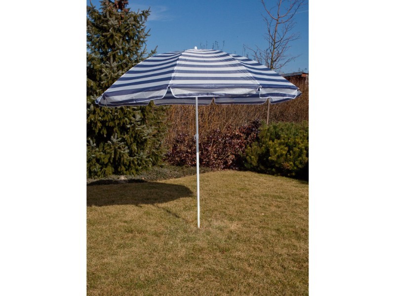 Slunečník 190/230cm, modro-bílé pruhy - foto 3