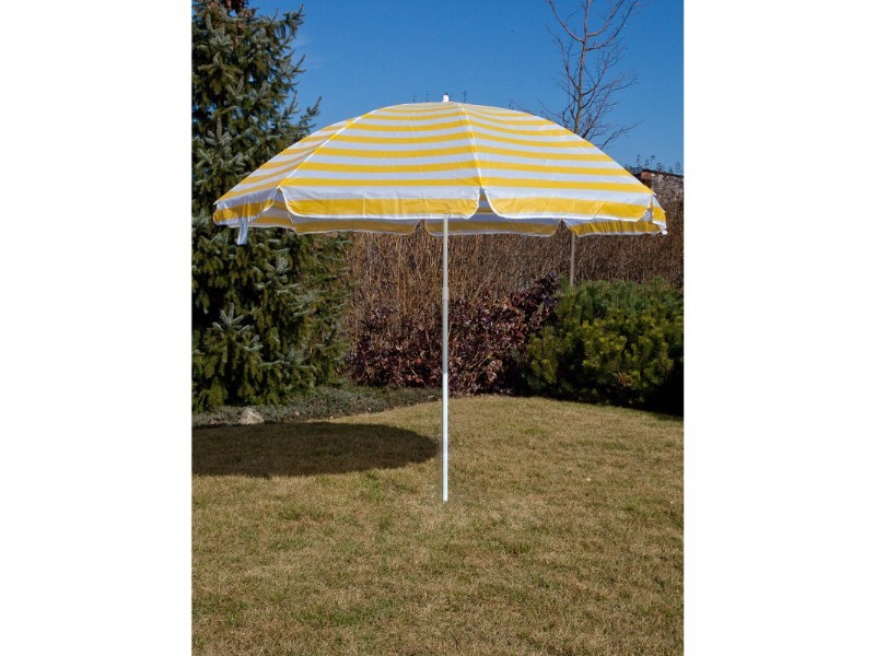 Slunečník 190/230cm, žluto-bílé pruhy - foto 3