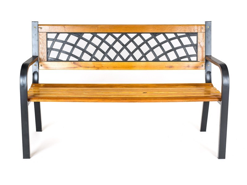 Zahradní lavička RUSTON 118x52x75cm, ocel/dřevo/plast - foto 2