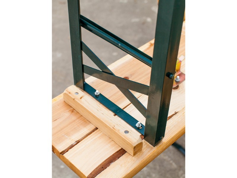 Zahradní pivní set 180cm stůl + 2 lavice, dřevo/kov - foto 4
