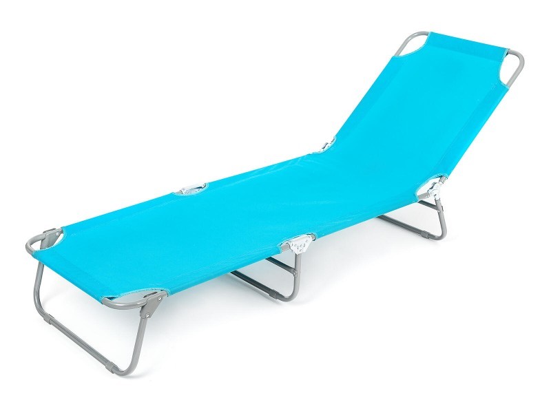 Zahradní lehátko SUNBAY 186x53x24cm, kovové světle modré - foto 1