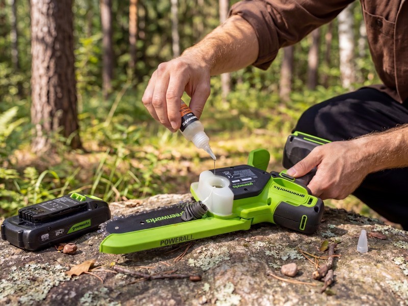 AKU mini řetězová pila Greenworks CS1522GA1 24V - foto 6