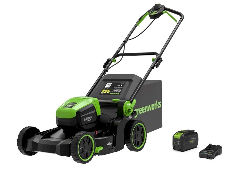 AKU rotační sekačka Greenworks 46 cm LM4602SA1 2x24v - foto 1