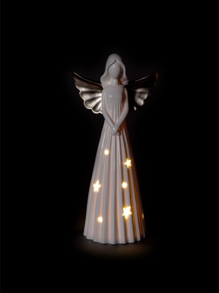 Anjel so zlatými krídlami LED 26,7 cm - foto 3