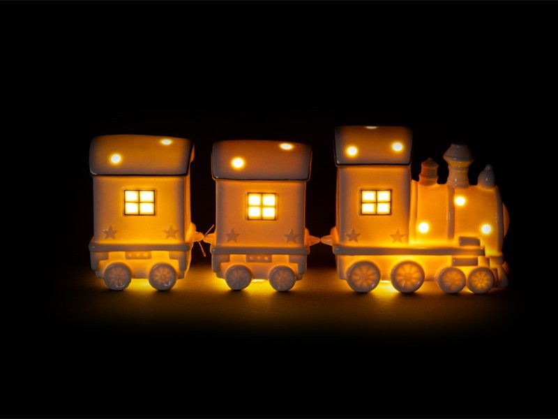 Vláčik so zlatým dekórom 25,4x9,9 cm, LED - foto 5
