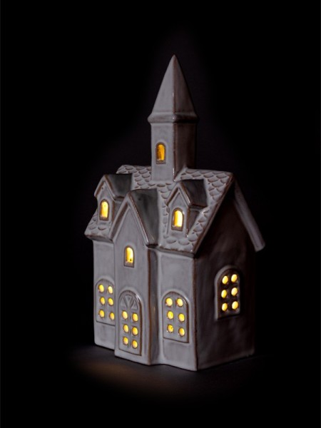 Keramický kostolík 24,7 cm, LED - foto 5