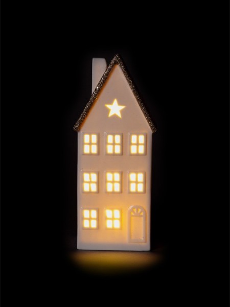 Domček s trblietavou strechou 21,1 cm, LED - foto 3