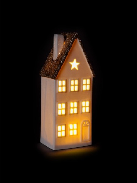 Domček s trblietavou strechou 21,1 cm, LED - foto 4
