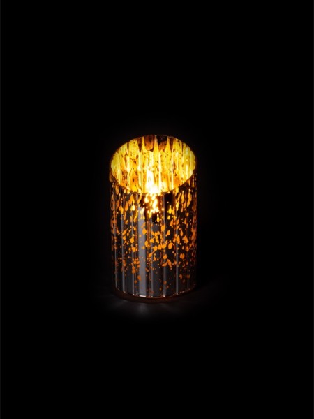 Sviečka strieborná LED krakovaná 12,5 cm - foto 3