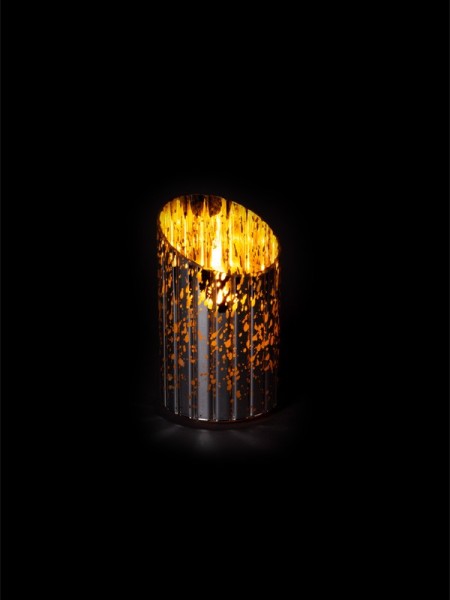 Sviečka strieborná LED krakovaná 12,5 cm - foto 4
