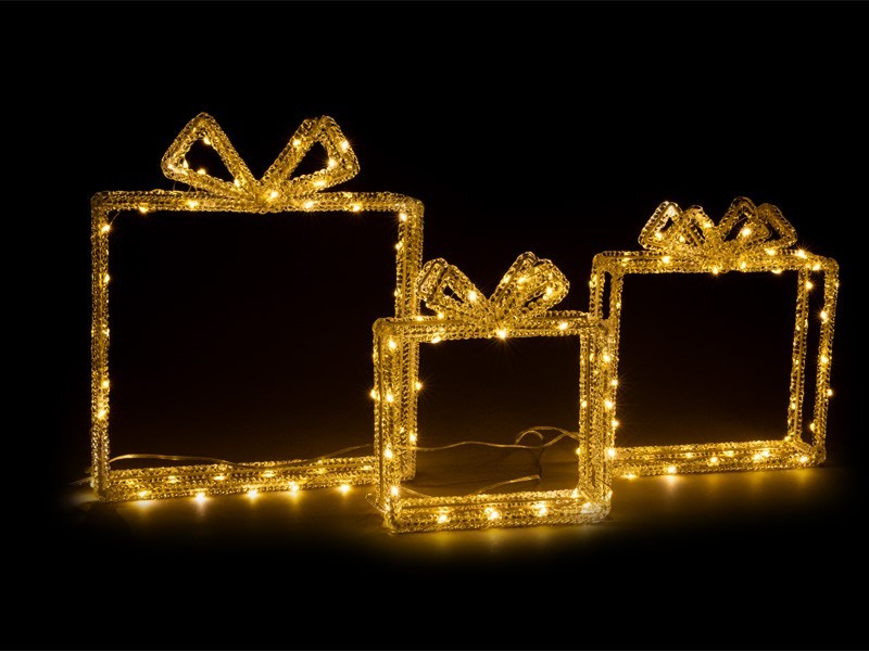 Krištáľové darčeky 3 ks, LED teplá biela - foto 4