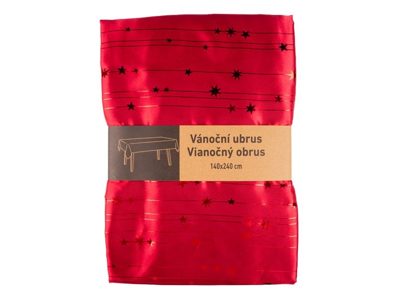Vianočný obrus červený, 140x240 cm - foto 1