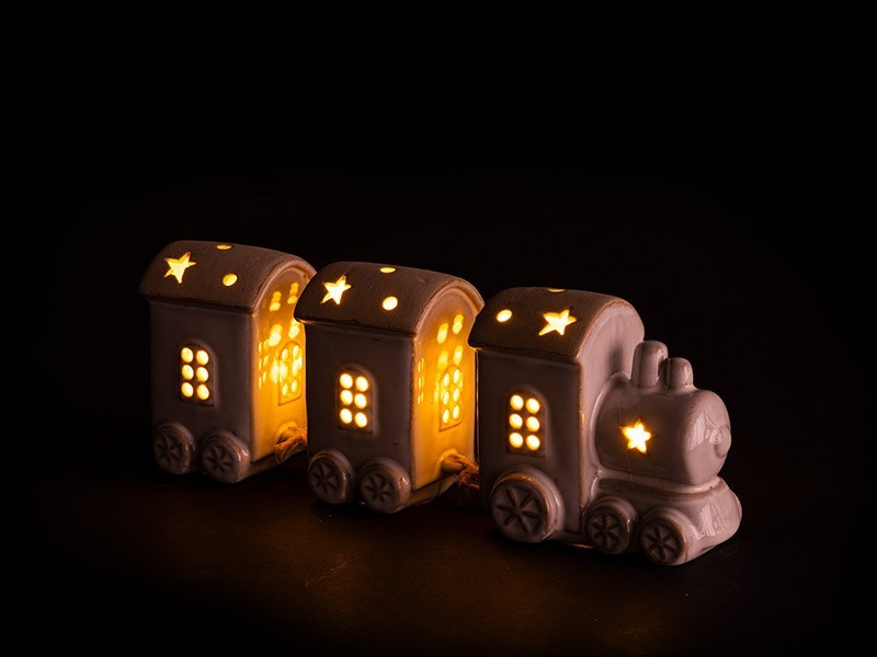 Keramický vláčik 24,5x6,5x9,5 cm, LED - foto 3