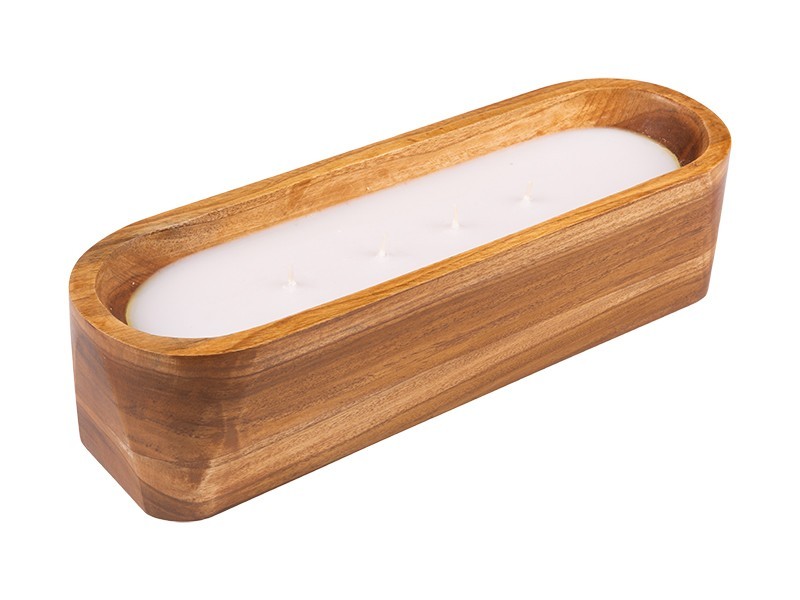 Vonná sviečka ve dreve, 426g, Vanilkové makrónky - foto 2