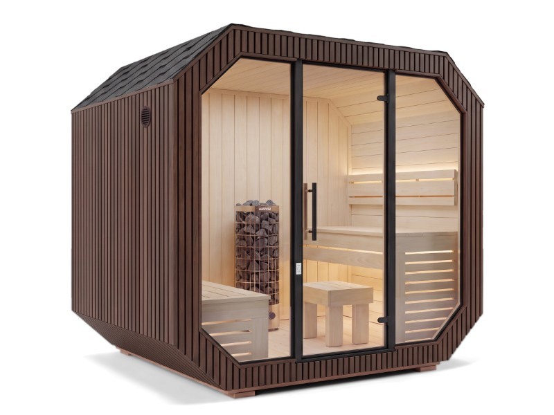Fínska sauna Iconix Panorama L - hnedý ext/svetlý int - foto 1