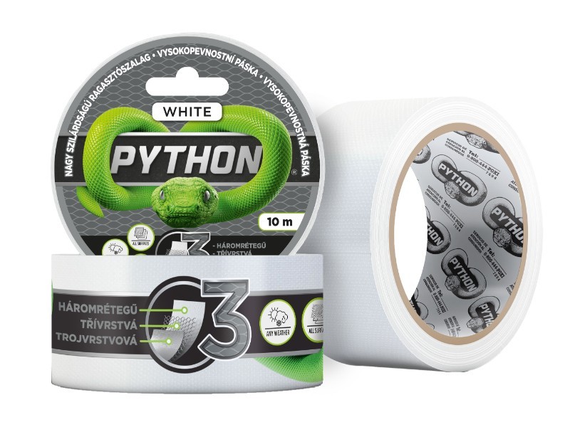 Vysokopevnostní páska PYTHON - 10m bílá - foto 1
