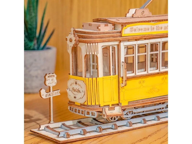 3D dřevěná skládačka Historická tramvaj - foto 3