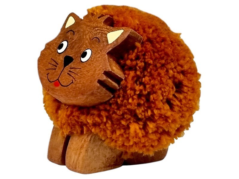 Dřevěná figurka XL pompon Kočka - foto 2