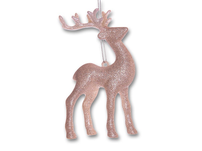 Dekorace růžový jelen 13cm, plast - foto 1 Dekorace růžový jelen 13cm, plast - foto 1