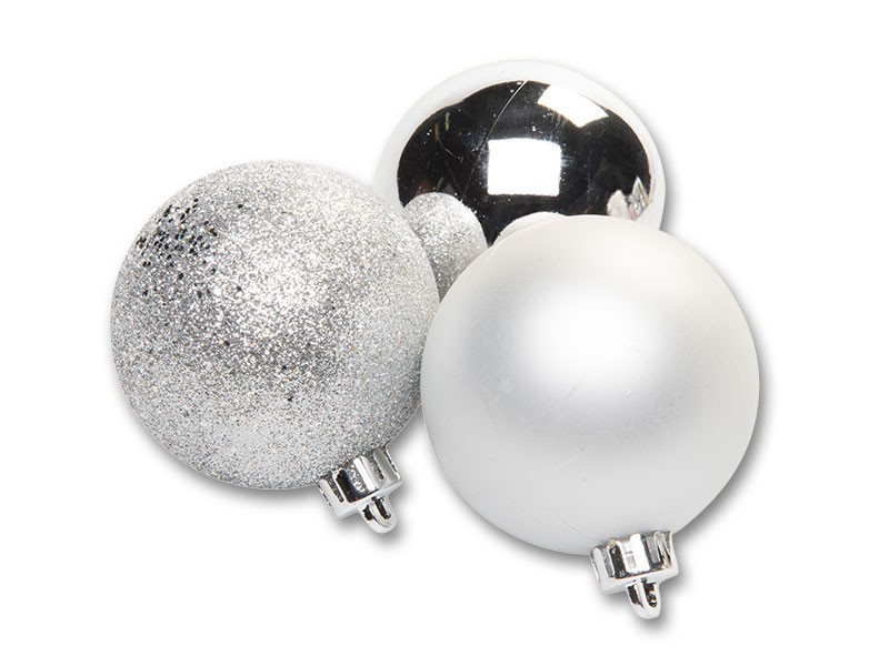 Vianočné gule Ø6cm strieborná, 12ks - foto 2