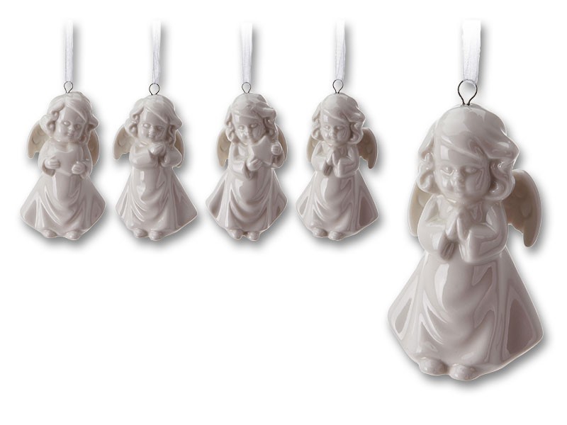 Vánoční dekorace anděl 7cm, keramika - foto 1