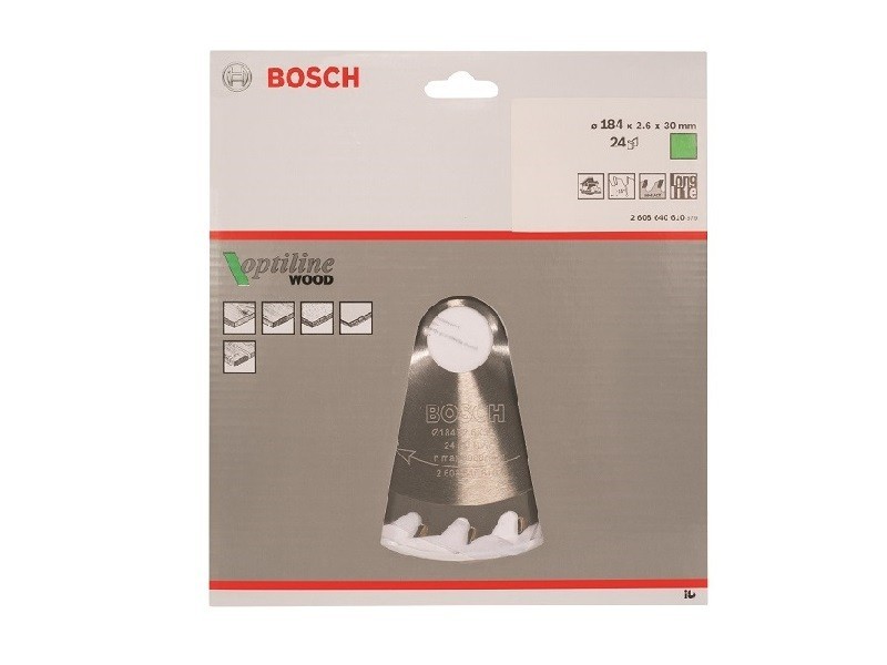 Bosch pilový kotúč Optiline Wood 184 mm 24WZ - foto 1