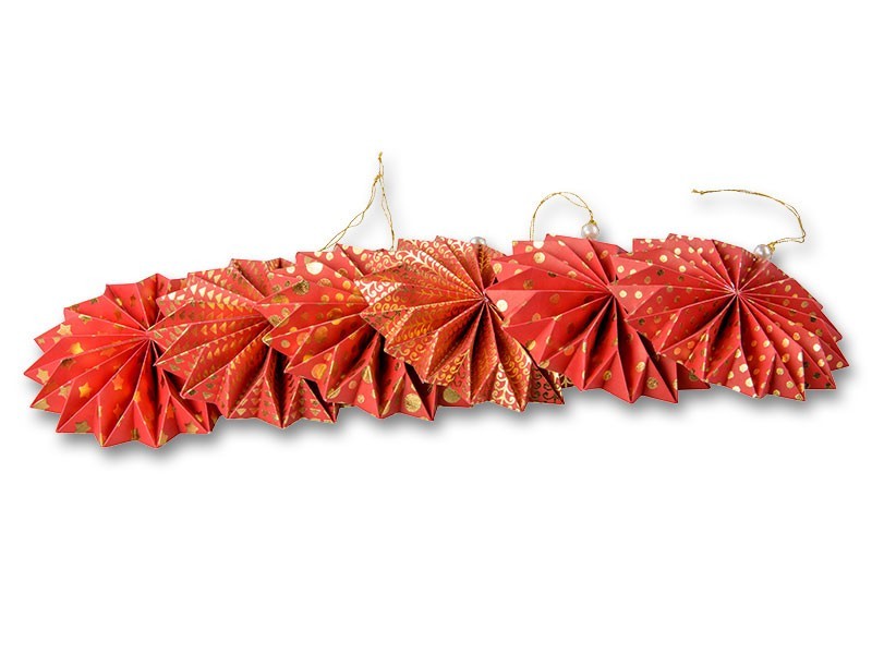 Skládaná papírová vánoční dekorace, 6ks - foto 1