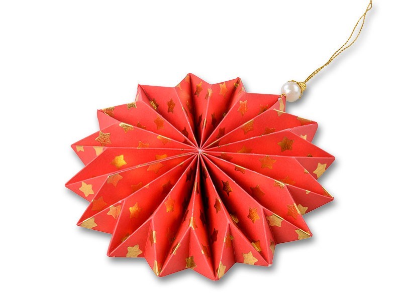 Skládaná papírová vánoční dekorace, 6ks - foto 2