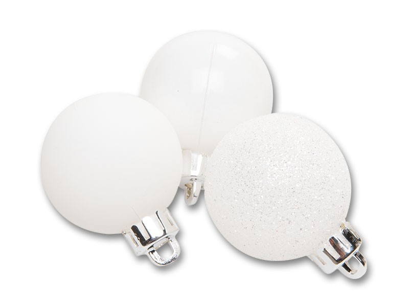 Vánoční koule Ø4cm bílá, 20ks - foto 2 Vánoční koule Ø4cm bílá, 20ks - foto 2