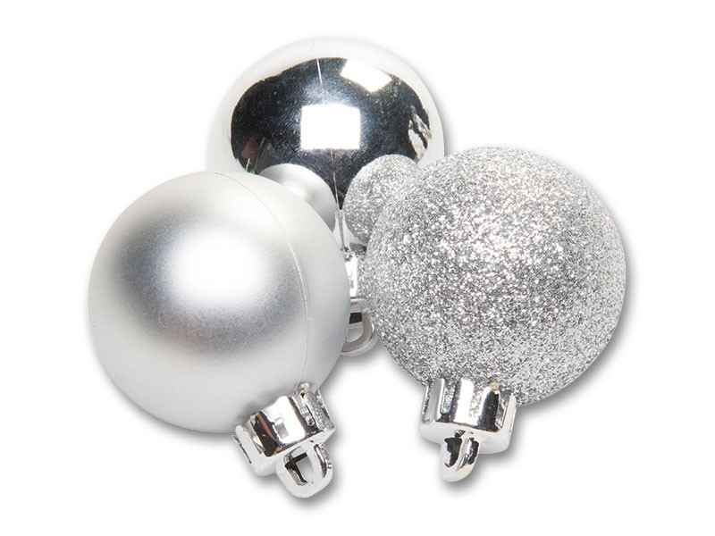 Vánoční koule Ø4cm stříbrná, 20ks - foto 2