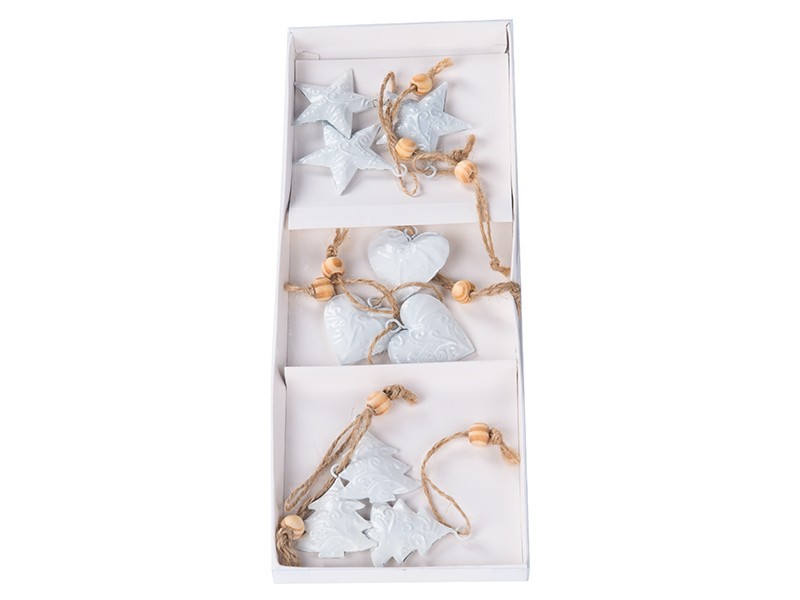 Ozdoby stromek/srdce/hvězda 4,5cm, 9ks - foto 1