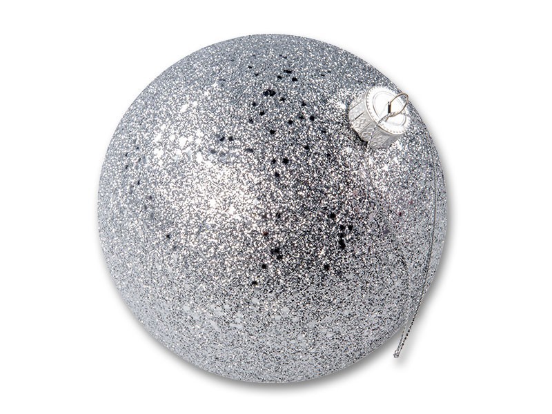 Vianočná guľa strieborná Ø12cm, 1ks - foto 1