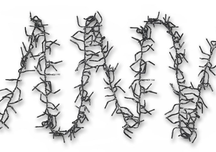 Shlukový řetěz 2m, 200LED, studená bílá 8fce - foto 2