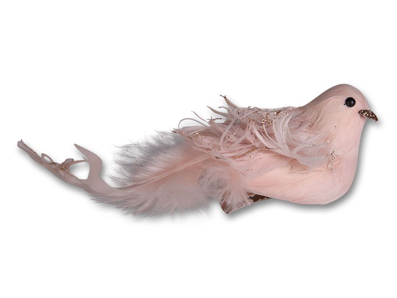 Vianočná dekorácia holubica 14x6x5cm, ružová - foto 1