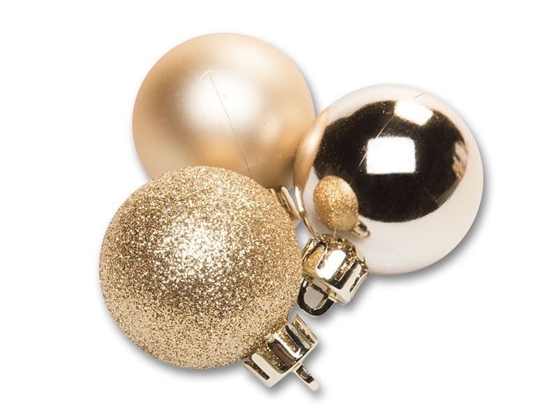 Vánoční koule Ø4cm zlatá, 20ks - foto 2