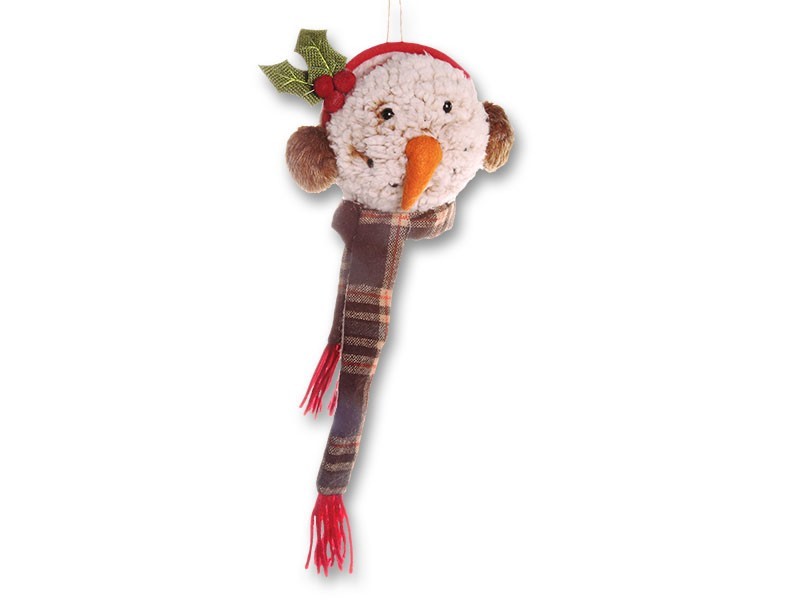 Vánoční dekorace sněhulák 20cm, plyš - foto 1