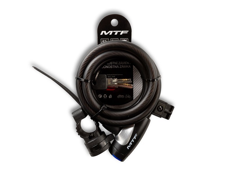 Zámek na kolo spirálový s držákem 180cm/12mm - foto 4