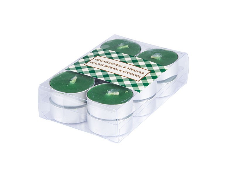 Čajové svíčky hřejivá skořice & pinie, 12ks - foto 1