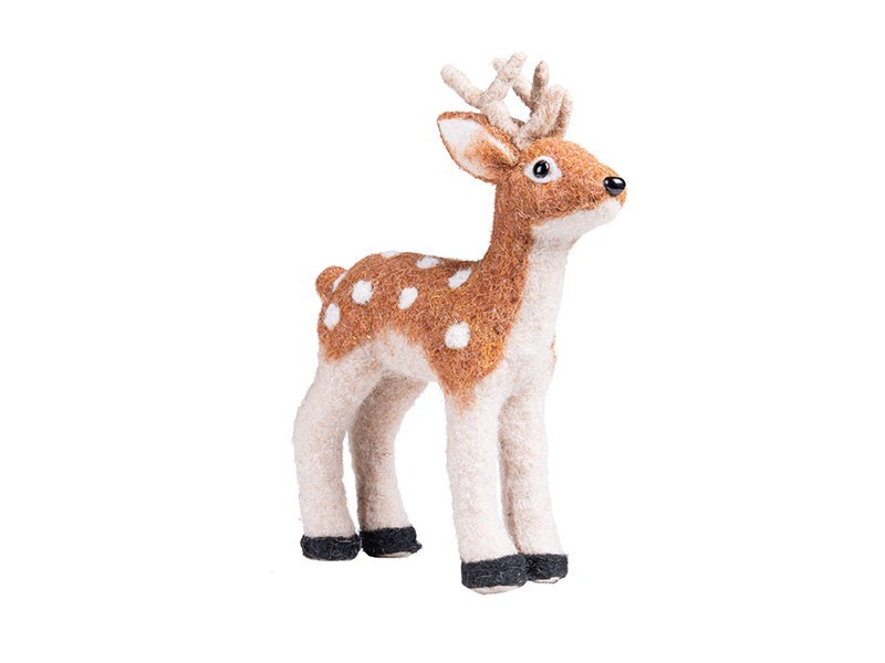 Dekorácia srnček stojaci hnedý, 17,5cm - foto 1