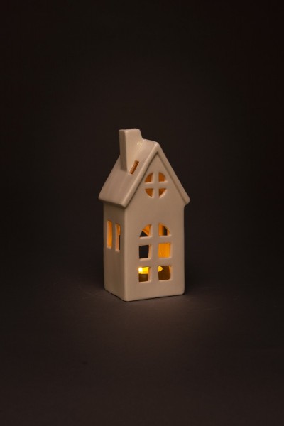 Dekorace domek na svíčku porcelánový, 15 cm - foto 2