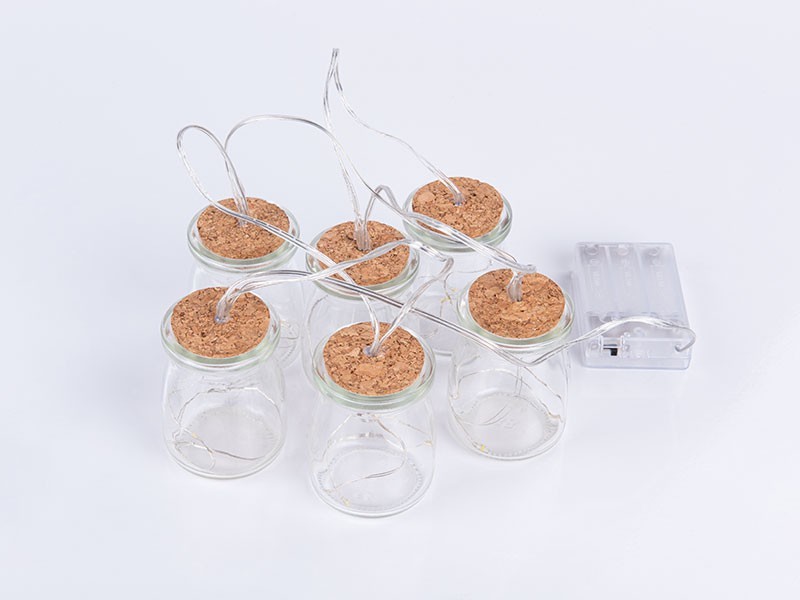 Světelný řetěz se skleničkami 6 x 3LED - foto 1