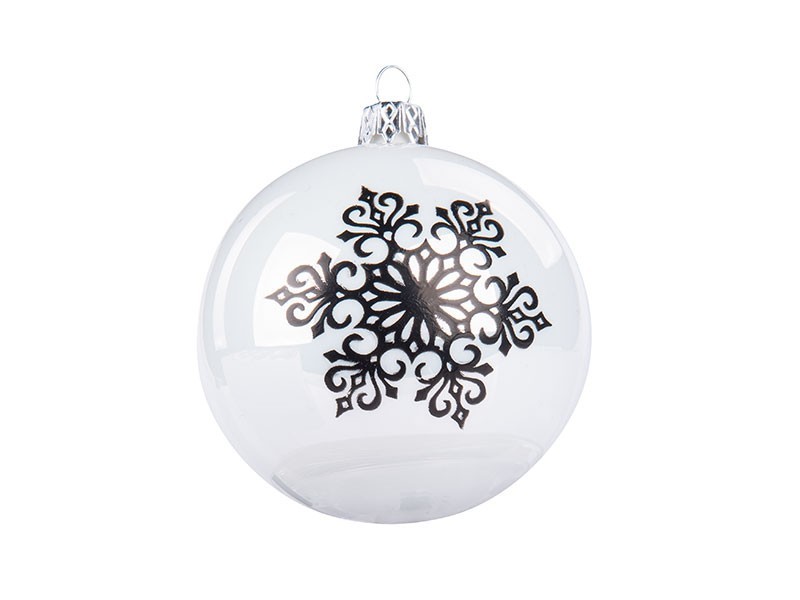 Vánoční koule bílo-černá sada, sova - foto 1