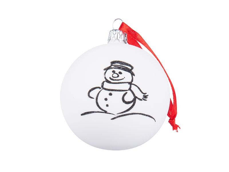 Vánoční koule bílo-černá sada, sněhulák - foto 1