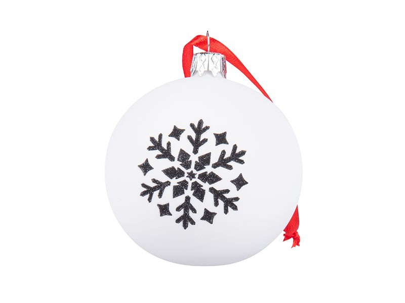 Vánoční koule bílo-černá sada, sněhulák - foto 2