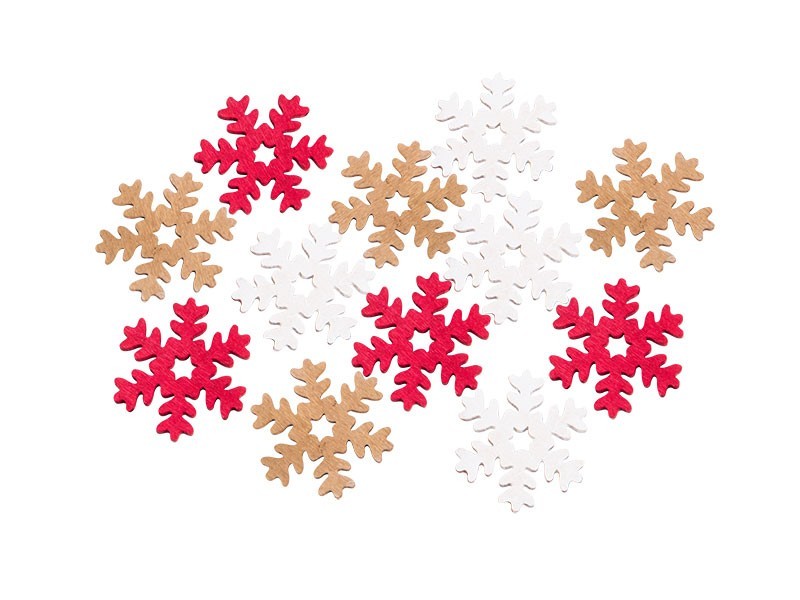 Dekorace dřevěné vločky 4 cm, 12 ks - foto 2