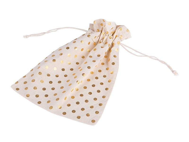 Látkový pytlík se zlatými kolečky 27 x 36 cm - foto 2